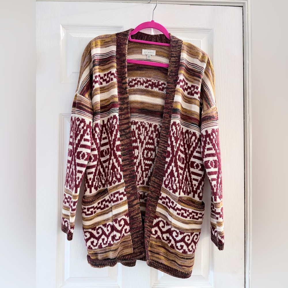 Lucky Brand Multicolor Open Cardigan